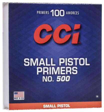 CCI No. 500 SMALL PISTOL PRIMERS 100pk