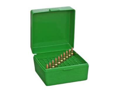 MTM SMALL RIFLE 100rnd GREEN AMMO BOX