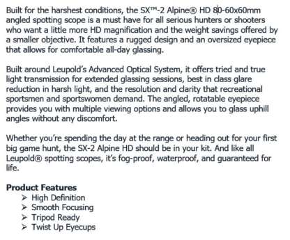 LEUPOLD SX-2 ALPINE HS 20-60X80mm ANGLED SPOTTING SCOPE - Image 2