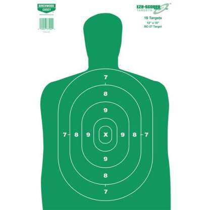 BWC EZE-SCORER SILHOUETTE TARGET 5pk - GREEN