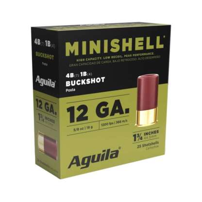 AGUILA 12ga 1.75in MINISHOT BUCKSHOT 4B(7) 1B(4) 1200fps 20pk