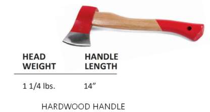 CAMPING AXE 1.25lbs 14in HARDWOOD HANDLE HATCHET