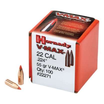 HORNADY V-MAX 22 cal .224in 55gr 100pk