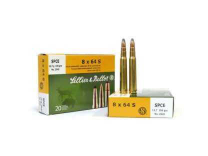 S&B 9.3x74R 285gr SP 8x64 S 196gr SPCE 20pk 2660fps