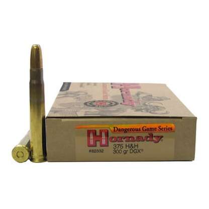 HORNADY DANGEROUS GAME 375 H&H 300gr DGX BONDED 2530fps 20pk