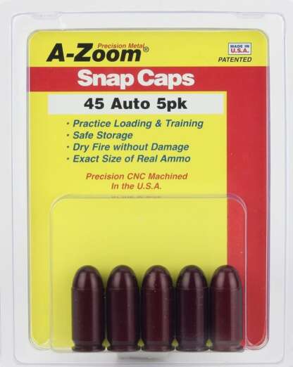 A-ZOOM 45 AUTO PRECISION METAL SNAP CAPS 5pk