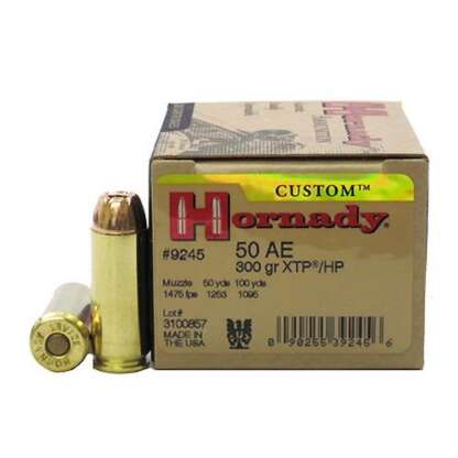 HORNADY CUSTOM 50 AE 300gr XTP 1475fps 20pk