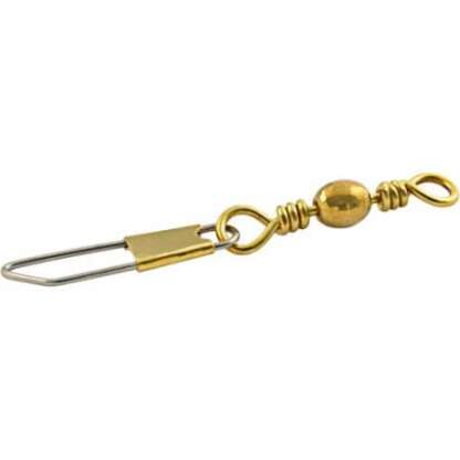 ANGLER #14 BRASS BARREL W/SAFETY SNAP SWIVEL 8pk