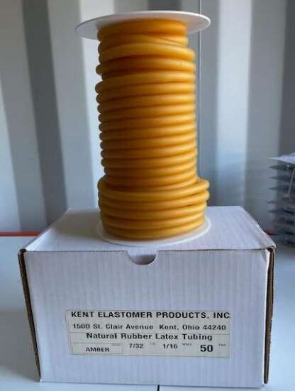 AMBER RUBBER TUBING 7/32in SOLD BY THE FOOT