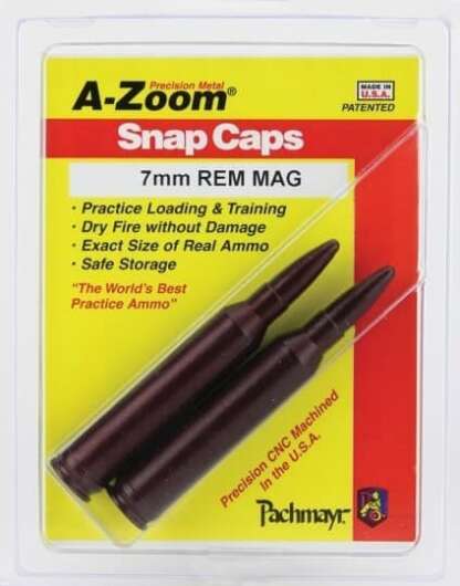 A-ZOOM 7mm REM MAG METAL SNAP CAPS 2pk