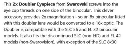 SWAROVSKI 2X BINOCULAR BOOSTER LENS - Image 2