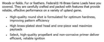 FEDERAL GAME LOAD 16ga #6 2.75in 1-1/8oz HI-BRASS 1295fps 25pk - Image 2