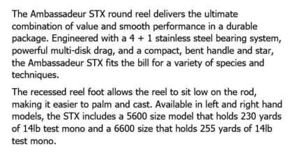 ABU AMBASSADEUR STX 6600 BCAST REEL 5.9:1 - Image 2