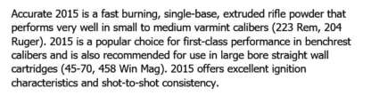 ACCURATE 2015 RIFLE POWDER 8lb KEG - Image 2