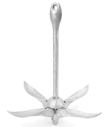 FOLDING GRAPPLING GALVANIZED 13lb ANCHOR - FOR 14-22ft BOATS