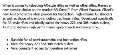 ALLIANT AR COMP RIFLE POWDER 1lb - Image 2