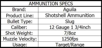 AGUILA 12ga MINISHELL 1.75in  7/8oz SLUG 1250fps 25pk - Image 4