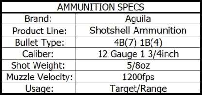 AGUILA 12ga 1.75in MINISHOT BUCKSHOT 4B(7) 1B(4) 1200fps 20pk - Image 4