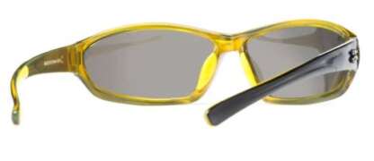 CALCUTTA  BACKSPRAY SHINY BLACK/YELLOW FRAME SILVER MIRROR W/BLUE BACK LENS SUNGLASSES - Image 2