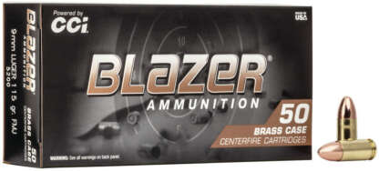 CCI BLAZER BRASS 9mm LUGER 115gr FMJ 1145fps 50pk