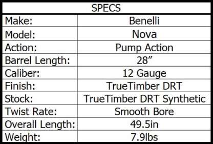 BENELLI NOVA 12ga 3.5in DRT CAMO 28in 4rnd - Image 2