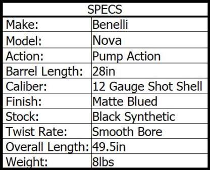 BENELLI NOVA 12ga 3.5in SYNTHETIC 28in 4rnd - Image 2