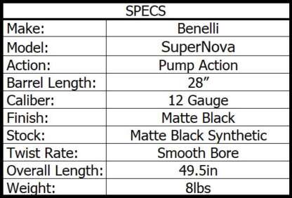 BENELLI SUPER-NOVA 12ga 3.5in SYN/BLUED 28in 4rnd - Image 2