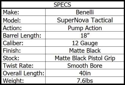 BENELLI SUPER NOVA TACTICAL 12ga SYN STEADY GRIP GHOST RING 18in 4rnd - Image 2