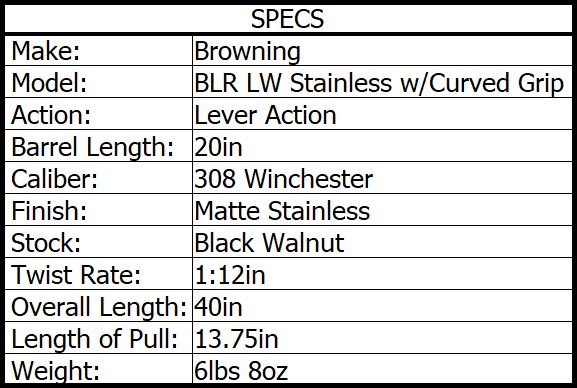 BROWNING BLR LIGHT WEIGHT PG 308 WIN STAINLESS 20in 4rnd - Image 3