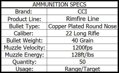 CCI TACTICAL 22LR 40gr CPRN 1200fps 300pk - Image 3