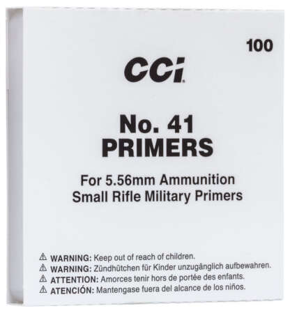 CCI No. 41 PRIMERS FOR 5.56 100pk