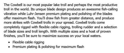 COWBELL 38in STANDARD SILVER REFLEX LAKE TROLL - Image 3