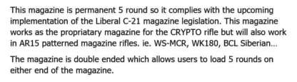 CRYPTO MAGAZINE – 5.56/.223 5 ROUND PERMANENT (also fit AR15 patterned rifles) - Image 2