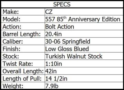 CZ 557 30-06 85th ANNIVERSARY EDITION 20.4in 5rnd - Image 4