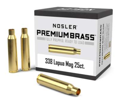 NOSLER 338 LAPUA MAG UNPRIMED BRASS 25pk