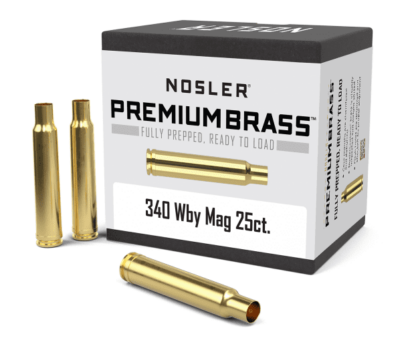 NOSLER 340 WEATHERBY UNPRIMED BRASS 25pk