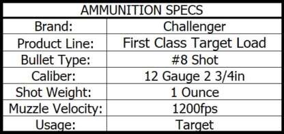 CHALLENGER 12ga #8 2.75in LIGHT LOAD 1200fps 25pk - Image 2