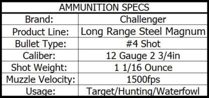 CHALLENGER 12ga #4 2.75in 1-1/16oz MAGNUM STEEL 1500fps 25pk - Image 3