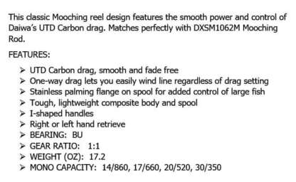 DAIWA M-ONE UTD MOOCHING REEL - Image 2