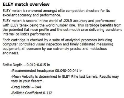 ELEY MATCH EPS 22LR 40gr LFN 1160fps 50pk - Image 3