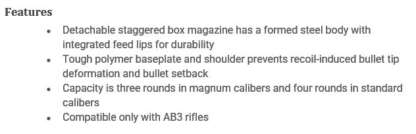 BROWNING AB3 SHORT ACTION STANDARD 4rnd MAGAZINE - Image 3