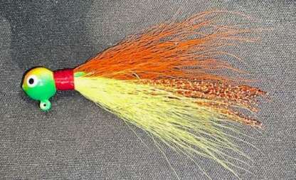 1/4oz FIRETIGER ORANGE/YELLOW COPPER FLASH BUCKTAIL JIG