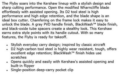 KERSHAW FLYBY FOLDING KNIFE - Image 3