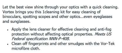 VORTEX FOG FREE LENS CLEANING KIT - Image 2