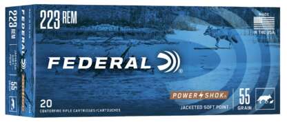 FEDERAL POWER-SHOK 223 REM 55gr JSP 3240fps 20pk