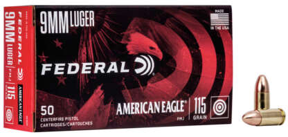 FEDERAL AE 9mm LUGER 115gr FMJ 1180fps 50pk