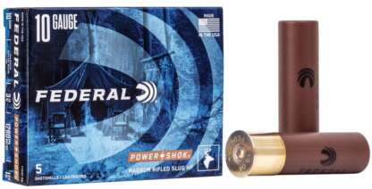 FEDERAL POWER-SHOK 10ga 766gr 3.5in 1.75oz RIFLED HP SLUG 1280fps 5pk