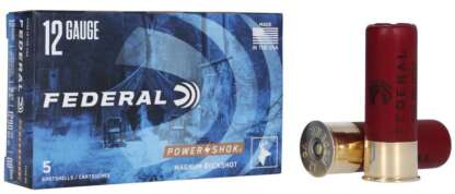 FEDERAL POWER-SHOK 12ga 3in 1.25 547gr RIFLED HP SLUGS 1600fps 5pk