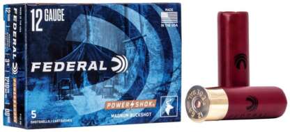 FEDERAL POWER-SHOK 12ga 00 BUCK 3in 1210fps 5pk