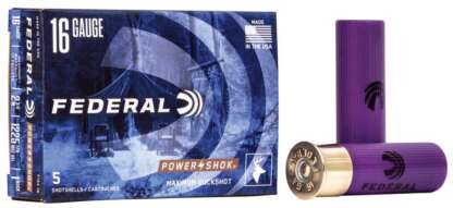 FEDERAL POWER-SHOK 16ga 1/0 BUCK 2.75in 1-3/16oz 1225fps 5pk